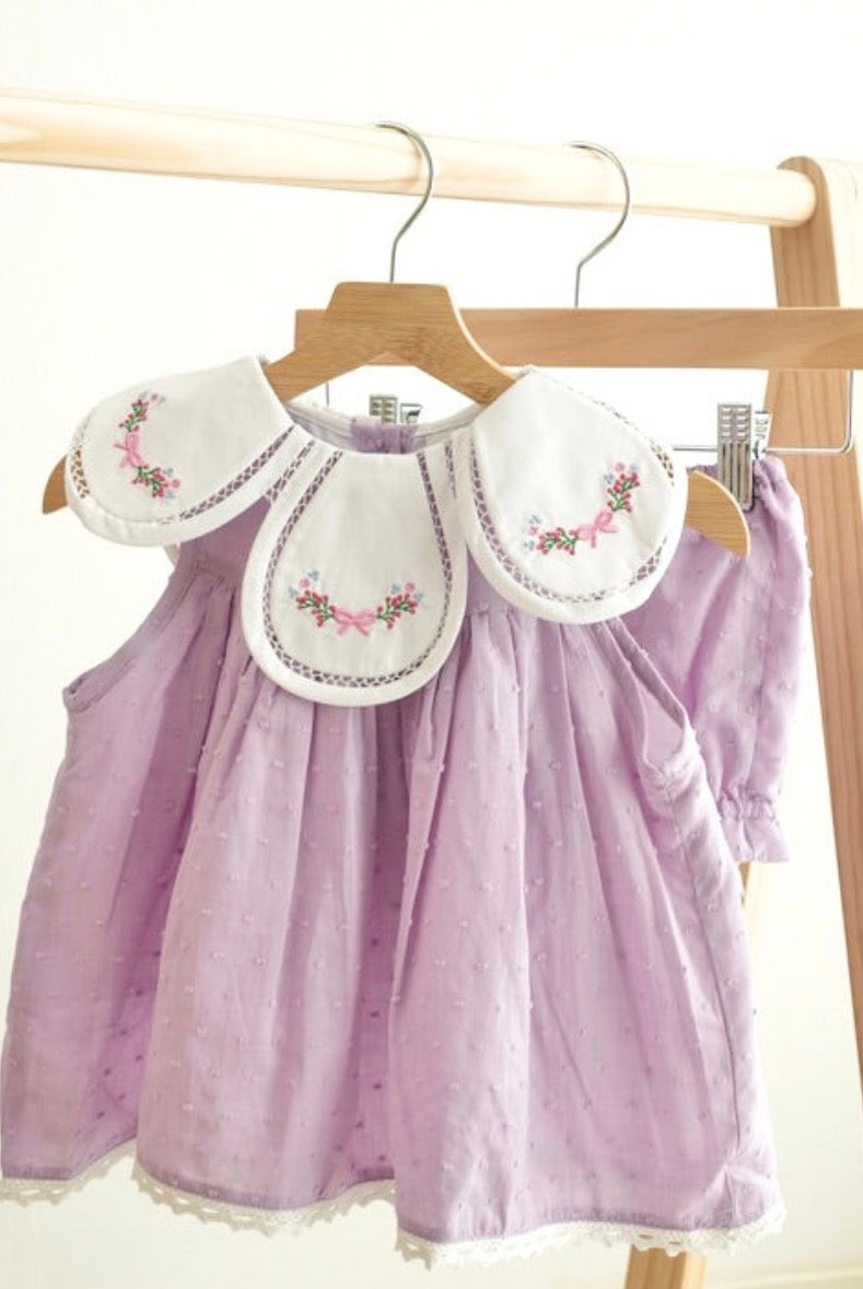 Lavender Petal Collar Bloomer Set